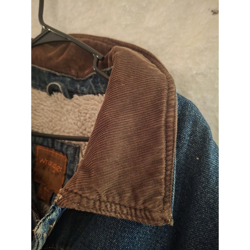 Vintage Wrangler Hero Size X Large Heavy Mens Denim Chore Jacket Cowboy Coat Kc - Picture 15 of 16